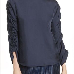 Tibi (NWT) Mendini Twill Shirred Top size 12